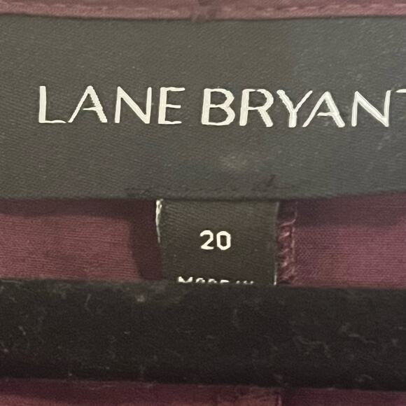 Lane Bryant Women's Top Size 20 Maroon/Burgundy Embroidered V-Neck 3/4 Sleeve - Picture 8 of 10